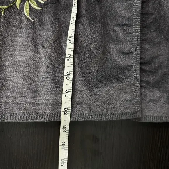 Paparazzi By Biz Coat Womens Small Velvet Embroidered Floral Butterfly Boho - Picture 11 of 12